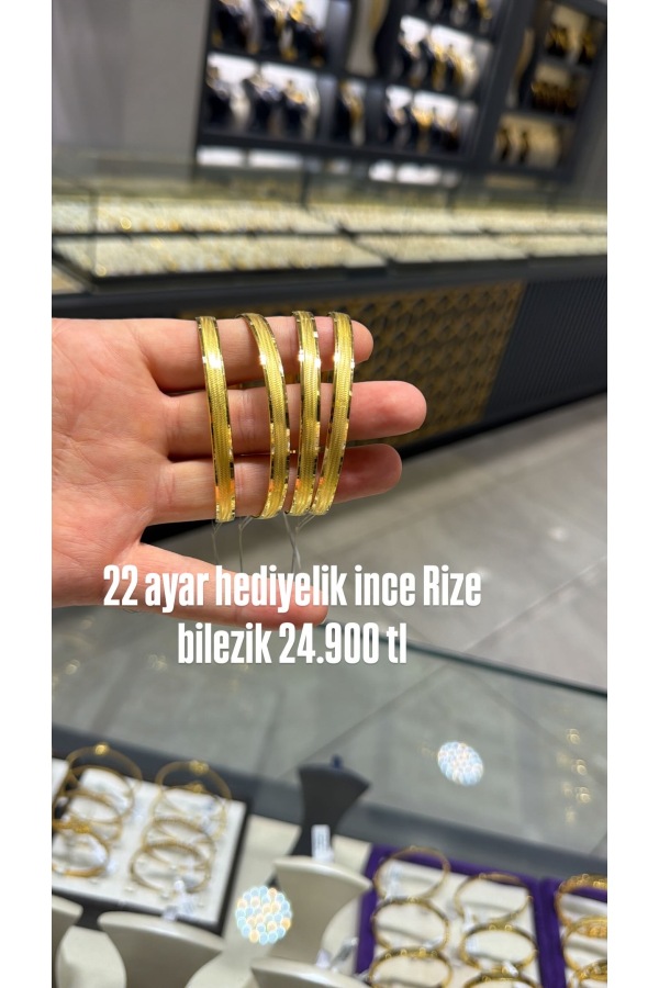 22 ayar hediyelik ince Rize bilezik