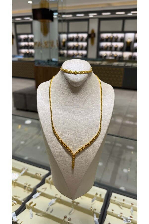 Kolye ve bileklik 8 ayar ince set